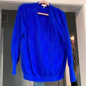 Bright blue sweater